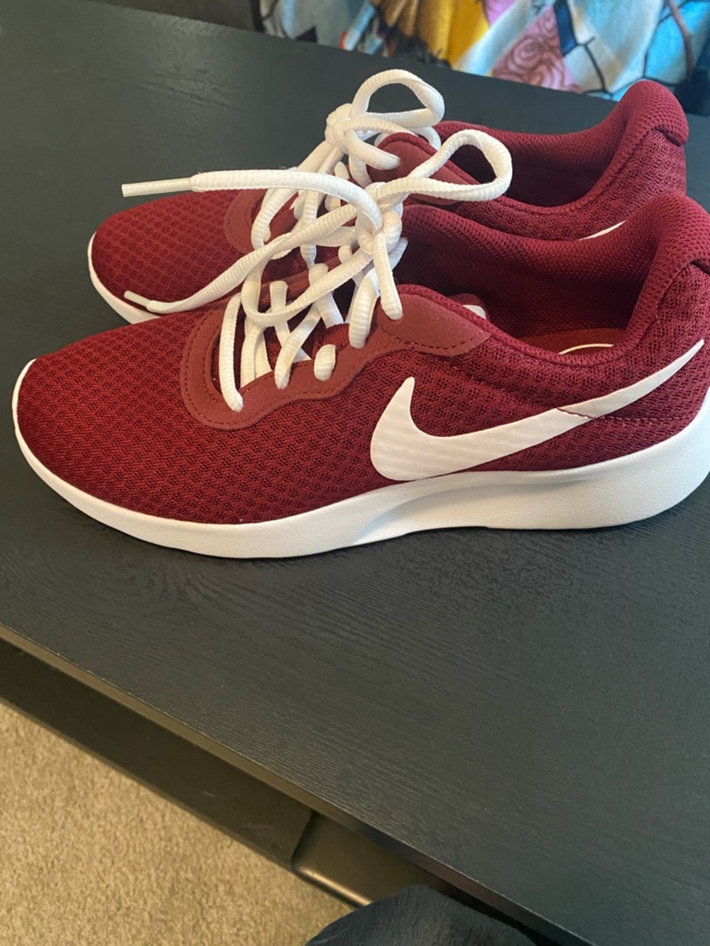 Nike Women's Burgundy Mesh Sneakers with White Swoosh